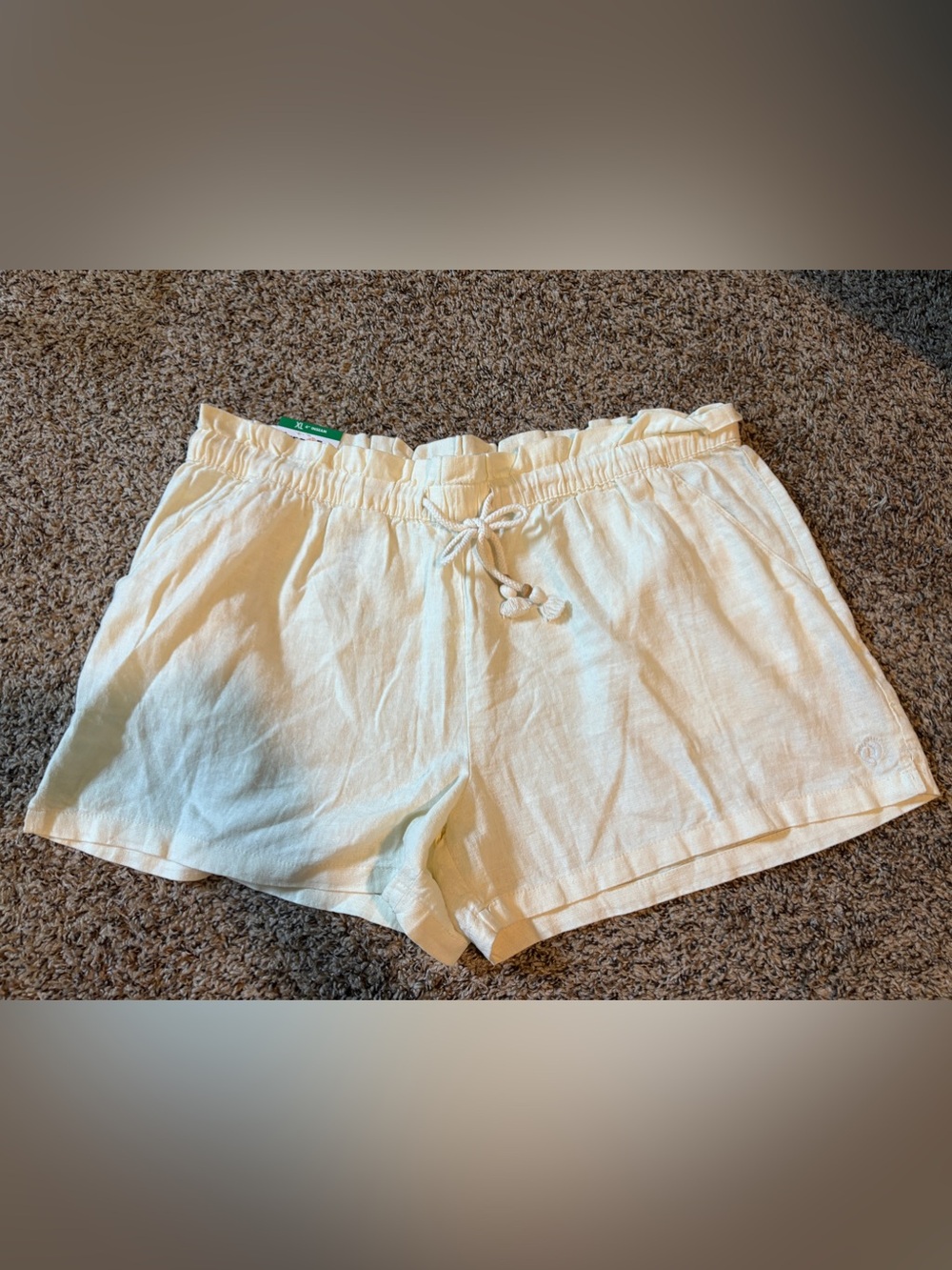 Hang Ten Santa Teresa Shorts Light Cream Women's Drawstring Linen Shorts